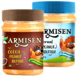 کره بادام زمینی کاکائویی و رژيمي بدون شكر کارمیسن - 300 گرم بسته 2 عددی - کارمیسن