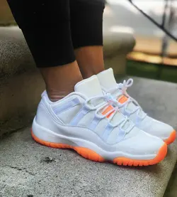 کتونی بسکتبال Air Jordan 11 Retro رنگ سفید نارنجی