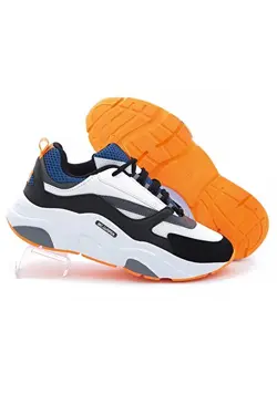 Men’s Black White Fishnet Smoked Orange Sneaker Casual Sneakers 1838