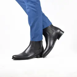 کفش چرم طبیعی مردانه رنگ ناپا مشکی