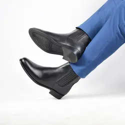 کفش چرم طبیعی مردانه رنگ ناپا مشکی