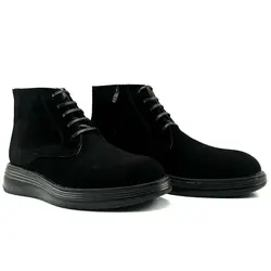 کفش چرم طبیعی مردانه رنگ جیر مشکی مدل ۶۵۴