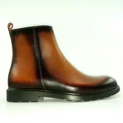 کفش چرم طبیعی مردانه رنگ عسلی (سایه دار) مدل ۶۴۸