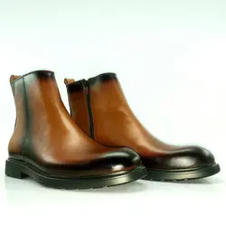 کفش چرم طبیعی مردانه رنگ عسلی (سایه دار) مدل ۶۴۸