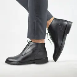 کفش چرم طبیعی مردانه رنگ ناپا مشکی مدل ۶۴۷