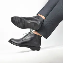 کفش چرم طبیعی مردانه رنگ ناپا مشکی مدل ۶۴۷