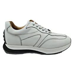 کفش اسپرت چرم طبیعی، رنگ سفید، نوع چرم رویه ناپا طبیعی گاوی کد مدل ۵۰۶
