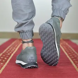 کفش اسپرت چرم طبیعی، رنگ طوسی، نوع چرم رویه هورس طبیعی گاوی کد مدل ۵۰۶