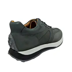 کفش اسپرت چرم طبیعی، رنگ طوسی، نوع چرم رویه هورس طبیعی گاوی کد مدل ۵۰۶