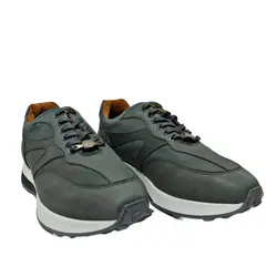 کفش اسپرت چرم طبیعی، رنگ طوسی، نوع چرم رویه هورس طبیعی گاوی کد مدل ۵۰۶