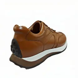 کفش اسپرت چرم طبیعی، رنگ عسلی، نوع چرم رویه ناپا طبیعی گاوی کد مدل ۵۰۶