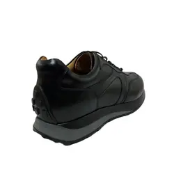 کفش اسپرت چرم طبیعی، رنگ مشکی، نوع چرم رویه ناپا طبیعی گاوی کد مدل ۵۰۶