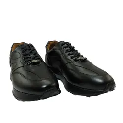 کفش اسپرت چرم طبیعی، رنگ مشکی، نوع چرم رویه ناپا طبیعی گاوی کد مدل ۵۰۶