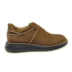 کفش اسپرت چرم طبیعی، رنگ دارچینی، نوع چرم رویه هورس طبیعی گاوی کد مدل ۵۰۰