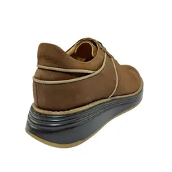 کفش اسپرت چرم طبیعی، رنگ دارچینی، نوع چرم رویه هورس طبیعی گاوی کد مدل ۵۰۰