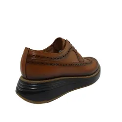 کفش اسپرت چرم طبیعی، رنگ عسلی سایه دار، نوع چرم رویه ناپا طبیعی گاوی کد مدل ۵۰۱