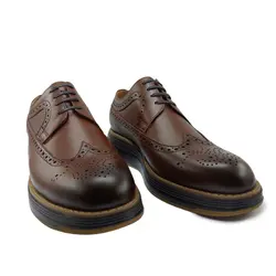 کفش اسپرت چرم طبیعی، رنگ قهوه ای سایه دار، نوع چرم رویه ناپا طبیعی گاوی کد مدل ۵۰۱