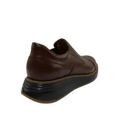 کفش اسپرت چرم طبیعی، رنگ قهوه ای، نوع چرم رویه ناپا طبیعی گاوی کد مدل ۵۰۲ برت