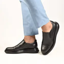 کفش اسپرت چرم طبیعی، رنگ مشکی، نوع چرم رویه ناپا طبیعی گاوی کد مدل ۵۰۲ برت