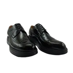 کفش اسپرت چرم طبیعی، رنگ ورنی مشکی، نوع چرم رویه طبیعی گاوی کد مدل ۵۰۱