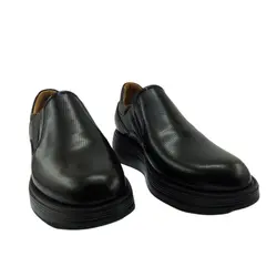 کفش اسپرت چرم طبیعی، رنگ ورنی مشکی، نوع چرم رویه سوزنی طبیعی گاوی کد مدل ۵۰۲ ساده