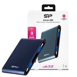 هارد سیلیکون پاور اکسترنال متین 1TB A80 سرمه ای SILICON POWER