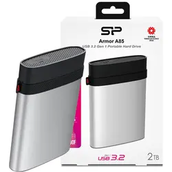 هارد اکسترنال سیلیکون پاور متین 2TB A85 طوسی مشکی SILICON POWER