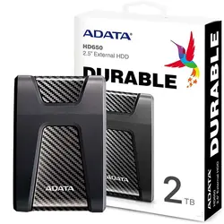 هارد اکسترنال ای دیتا مشکی مدل HD650 2TB گارانتی آونگ ADATA