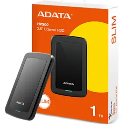 هارد اکسترنال ای دیتا مدل 1TB ADATA HV300 مشکی گارانتی آونگ