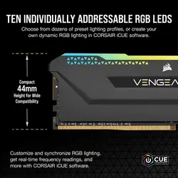 رم DDR4 دوکاناله کورسیر 32GB مدل VENGEANCE RGB PRO SL 3200Mhz CL18