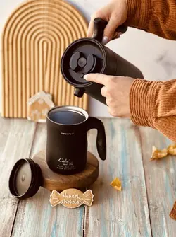 فلاسک فرنچ پرس دار دسته بامبو برند PINKAH