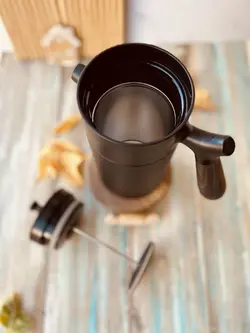 فلاسک فرنچ پرس دار دسته بامبو برند PINKAH