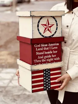 باکس چوبی مربع طرحدار