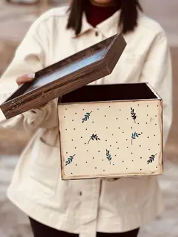 جعبه چوبی مربع
