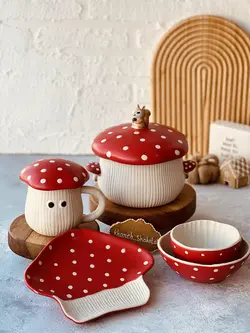 ست ظروف فانتزی طرح قارچ