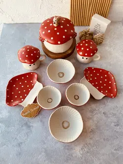 ست ظروف فانتزی طرح قارچ