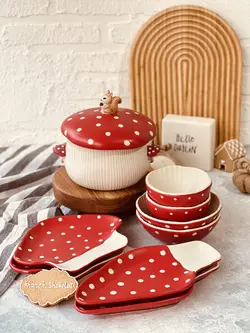 ست ظروف فانتزی طرح قارچ