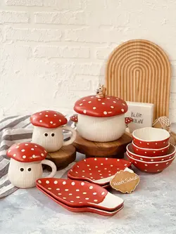 ست ظروف فانتزی طرح قارچ