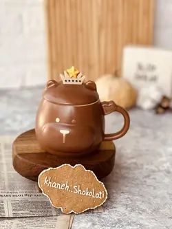 ماگ خرسی قاشق تاج دار کد0025