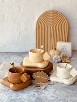 فنجون نعلبکی طرح نون پنیر کد0061