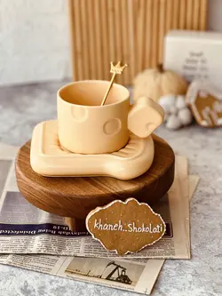 فنجون نعلبکی طرح نون پنیر کد0061