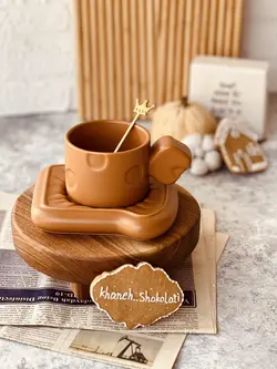 فنجون نعلبکی طرح نون پنیر کد0061