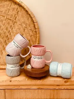 خرید ماگ طرح کاموا کد001542 - خانه شکلاتی