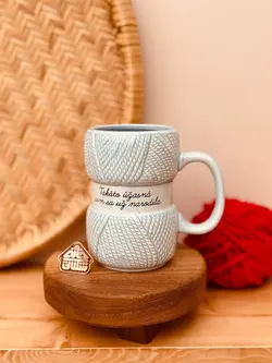 خرید ماگ طرح کاموا کد001542 - خانه شکلاتی