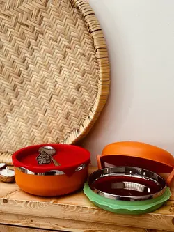 خرید ظرف غذای داخل استیل همبرگر کد001549 - خانه شکلاتی