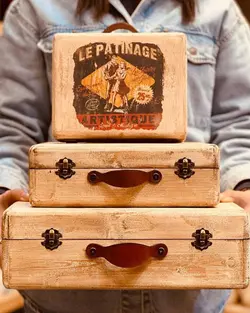 چمدون های دستساز چوبی