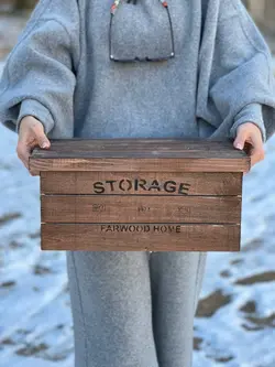 جعبه چوبی درب دار قهوه ای