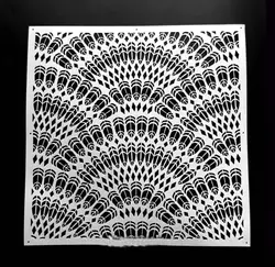 استنسیل پر طاووس