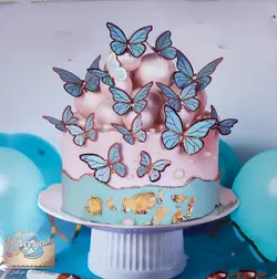 پروانه تزیینی آبی فیروزه ای غیر خوراکی