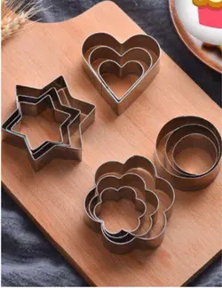 ست کاتر شیرینی پزی استیل 4 رقم 12 تایی اعلا